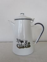Vintage Emaille Kaffeekanne mit Kuh-Motiv - Landhausstil!