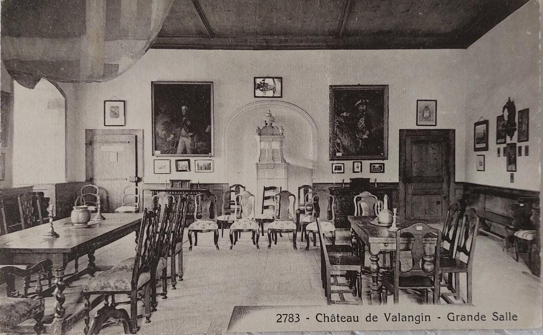 Cartoline postali: VALANGIN - Château - Grande salle – Usato da Delémont venduto da Domdom1