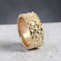 Silber-Gelb vergoldeter Ring – 10 mm breit – Grösse 58