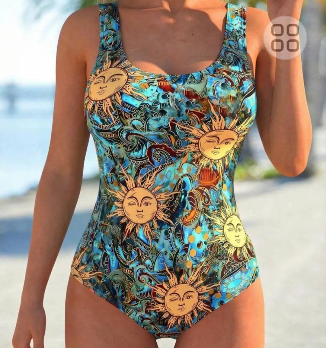 Costumi da bagno & Bikini: Neuer Badeanzug einteilig mit Sonne - Grösse XL / 44 – Nuovo (secondo la descrizione) da Oberwil BL venduto da Hunajakakku 1