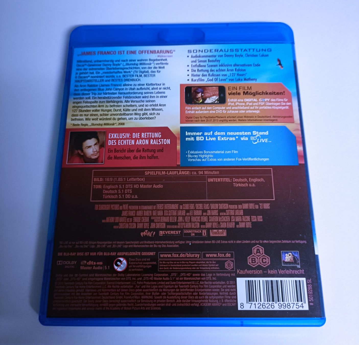 Tous les DVDs: 127 Hours Blu Ray – D'occasion à Köniz par Filmzone 1