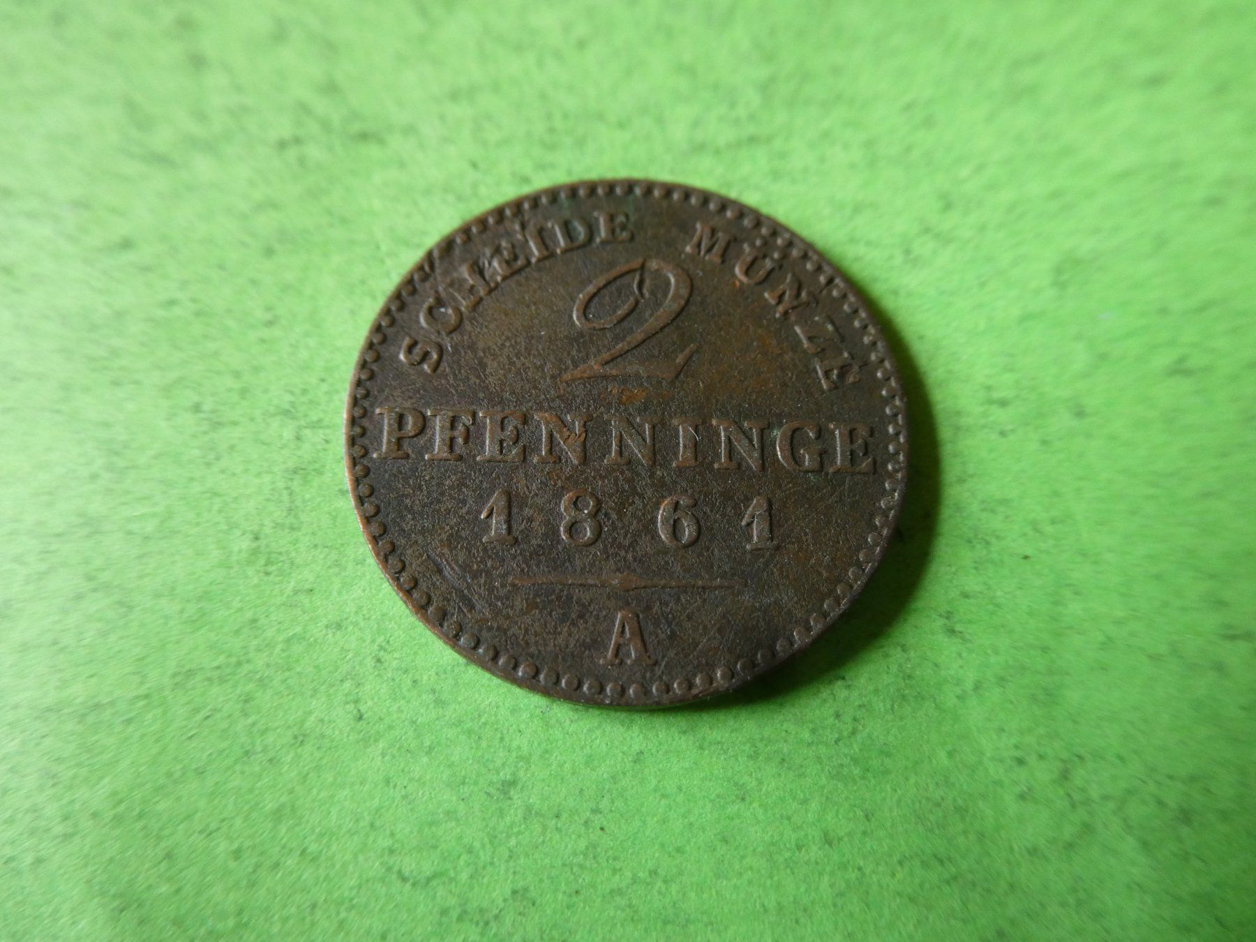 Tutti le monete: Preussen 1861 A, 2 Pfennig – Usato da Hinterforst venduto da Rohusri