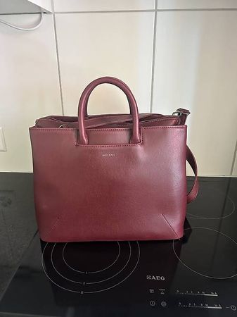 MATT&NAT vegane Lederhandtasche bordeaux