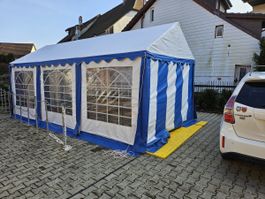 Partyzelt 3×6 m – blau/weiss