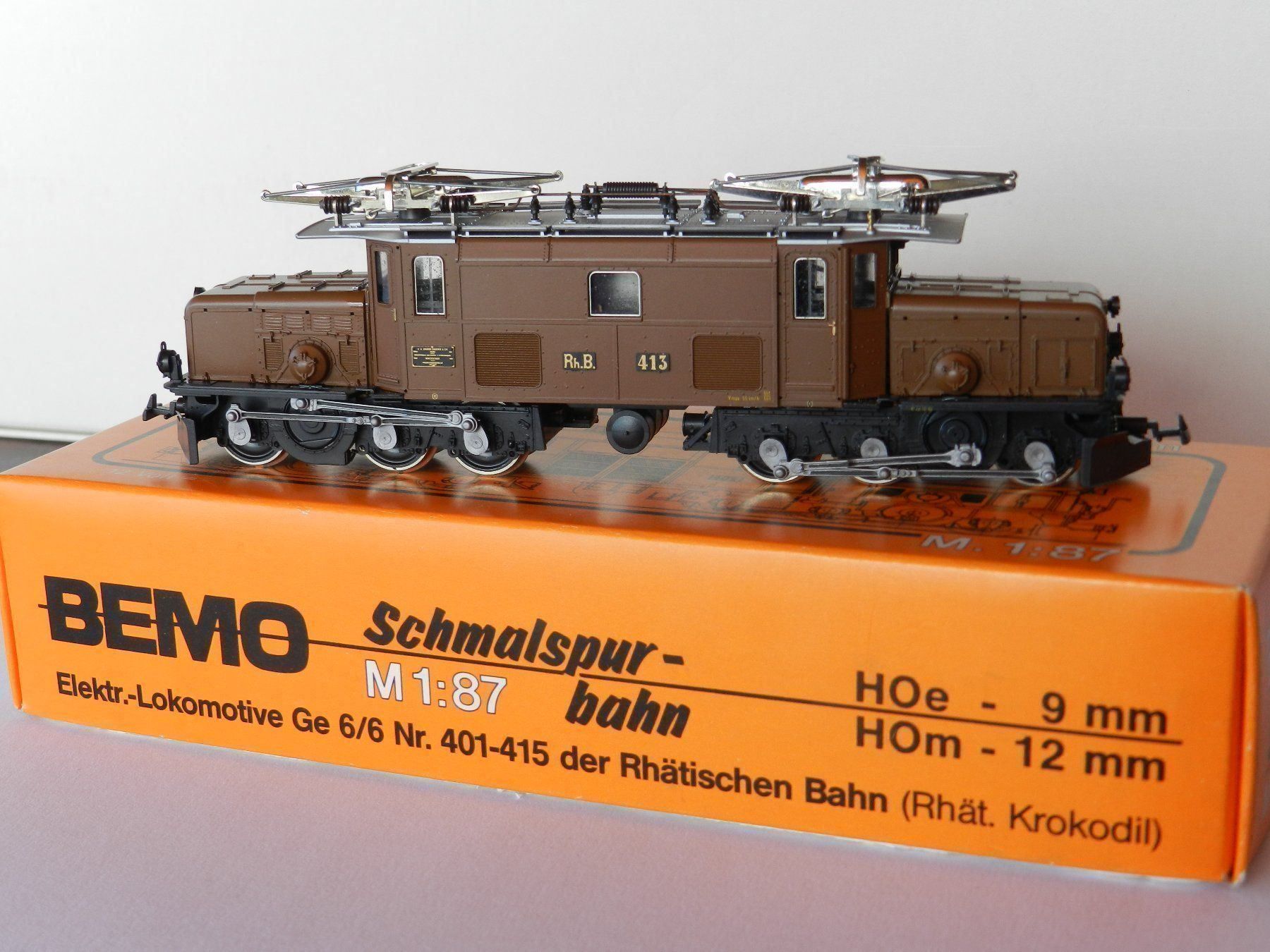 Bemo Modelleisenbahnen: H0m BEMO E-Lok Ge 6/6 RhB braun KROKODIL – Neu (gemäss Beschreibung) aus Arzier-Le Muids von elocin83