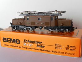 H0m BEMO E-Lok Ge 6/6 RhB braun KROKODIL