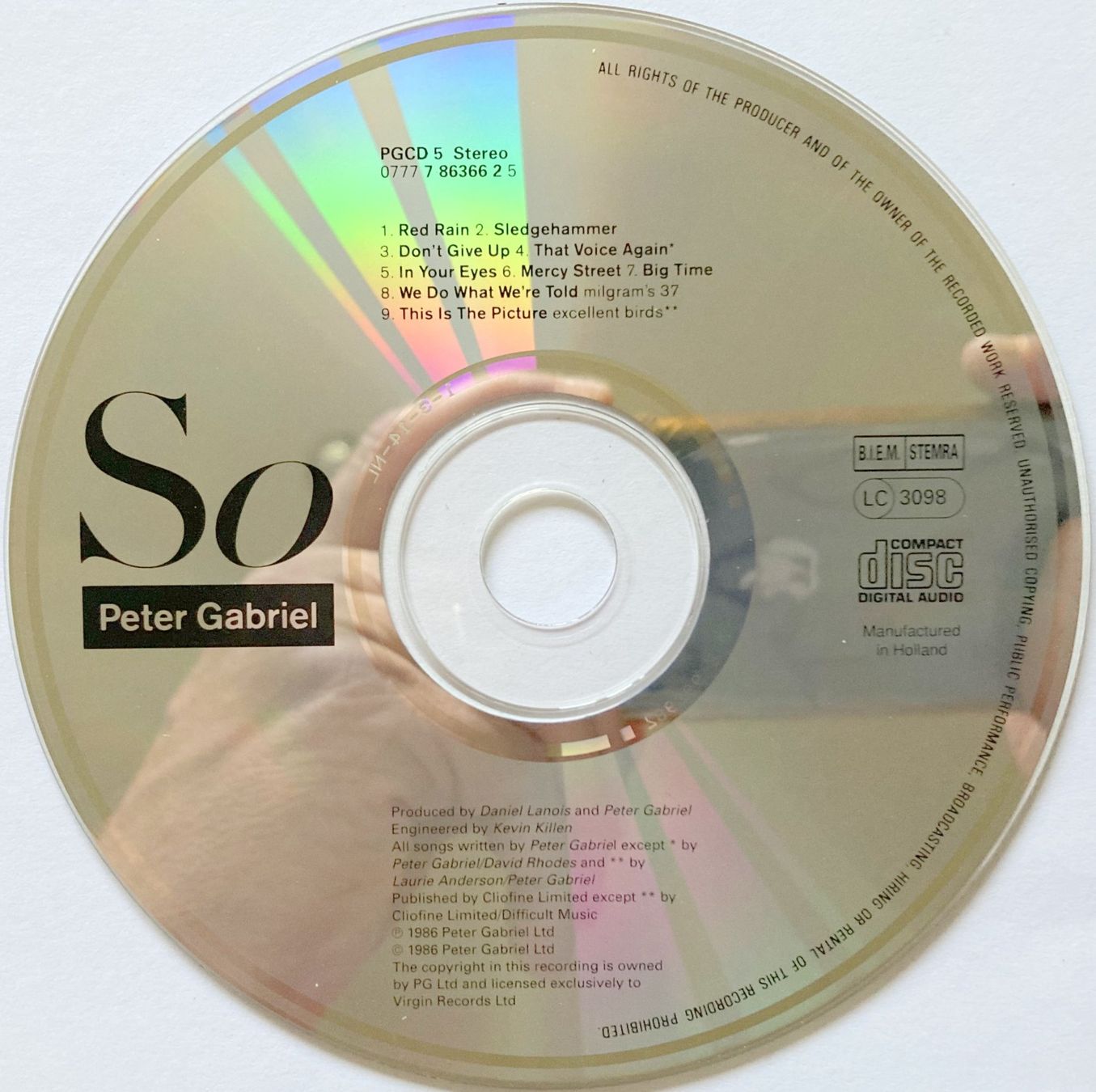 CDs: GENESIS / PETER GABRIEL - SO – Gebraucht aus Bottens von hotter-than-hell 2