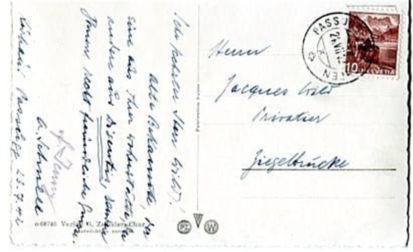 Cartoline postali: Passugg, Kurhaus, Blick gegen Chur – Usato da Ottikon b.Kemptth. venduto da Neptun1974 1