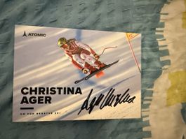 Signierte Autogrammkarte Christina Ager, Ski Alpin Top!