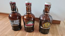 3 Bierflaschen Bügelverschluss Dekor 2 Liter