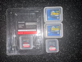 Profi-Speicherkarten Set: 2x Wise CFast 2.0 + 2x SanDisk Ext