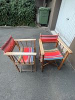 2er Set Vintage Regiestuhl aus Massivhollz - Klassiker