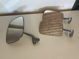 3 alte Chromspiegel links, Oldtimer