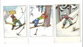3 alte Ansichtskarten Skifahrer von Edith Jonas, ejo, 1934