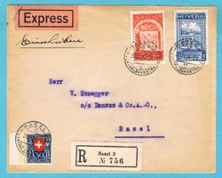 Chargé Express Brief BASEL 30.XI.24 ! mit Nr.167,168+ J32 !