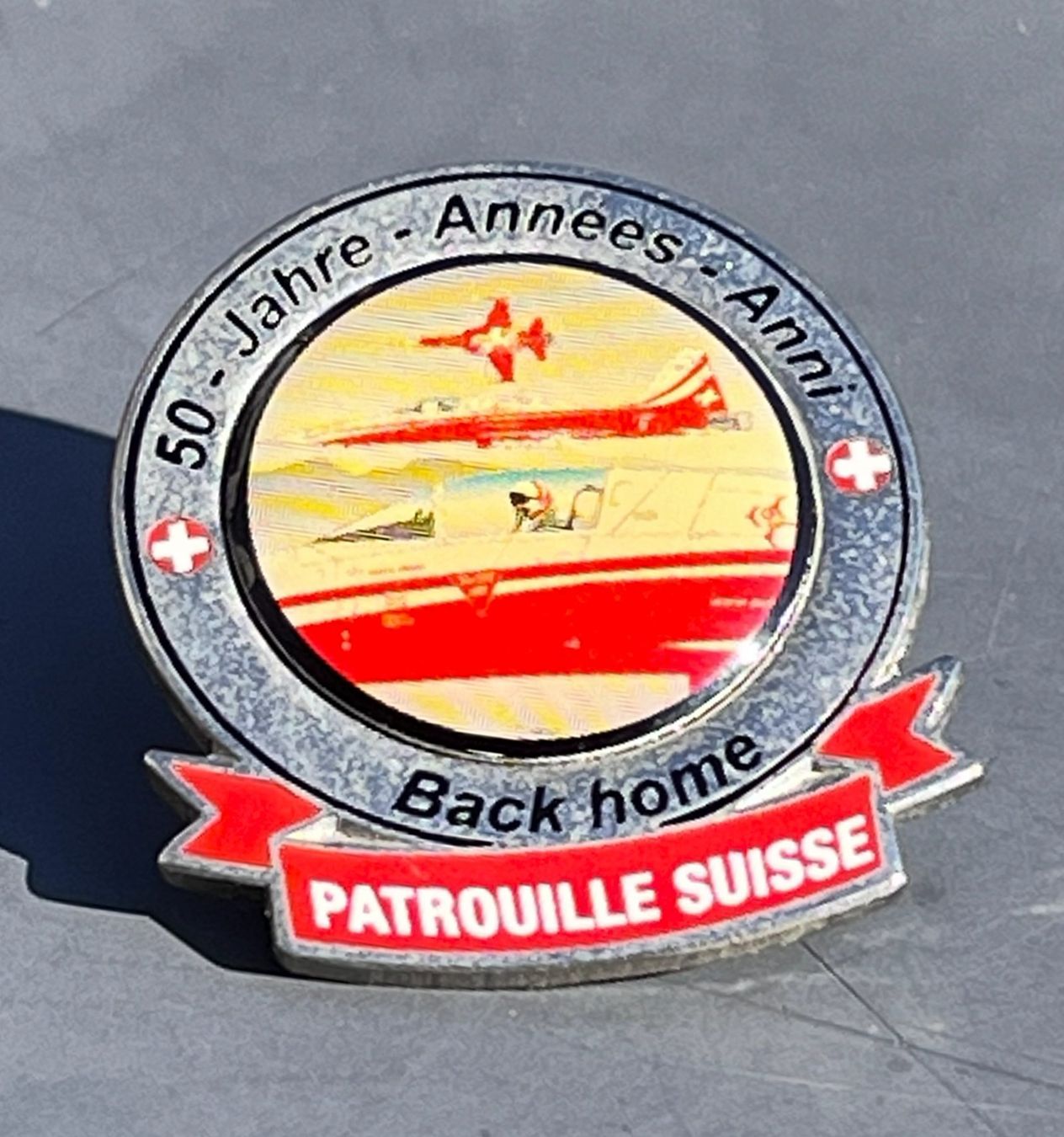 Schweizer Armee Placchette & Badge: Pin Schweizer Armee Patrouille Suisse Back Home – Usato da Kriens venduto da TSCH1