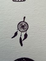 Gummistempel Traumfänger mit Federn – Boho / Karten