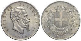Italien, 5 Lire 1870 Milano