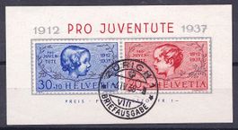 PJ 1937 Jubiläumsblock, gestempelt