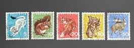 1966 PJ Einheimische Wildtiere ganzer Satz ʘ J215-J219