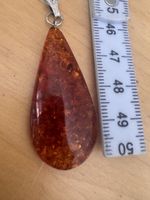 Pendentif Goutte en Ambre de la Baltique et Argent 925