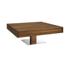 Table basse carrée design en noyer Team 7