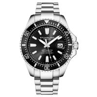 🇺🇸Herrenuhr ®STÜHRLING NEW YORK Taucher Schwarz 10 Bar NEU