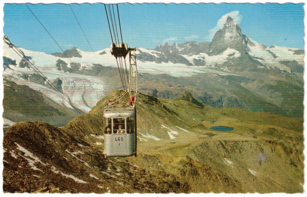 Cartoline postali: Zermatt - Luftseilbahn Gornergrat--Hochtälli – Usato da Binningen venduto da Mountainrider