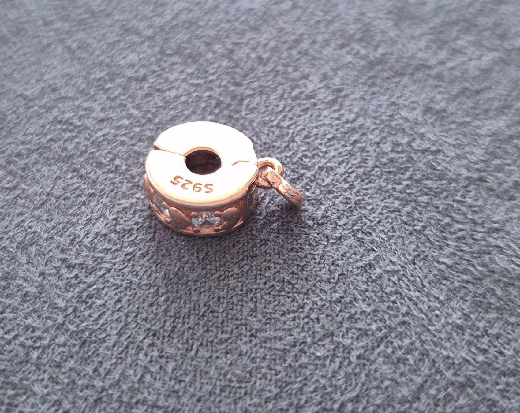 Ciondoli: Silber Charm Stopper mit Herz rosé +Garantie – Nuovo (secondo la descrizione) da Rotkreuz venduto da Carbone_Bijou-Shop 1