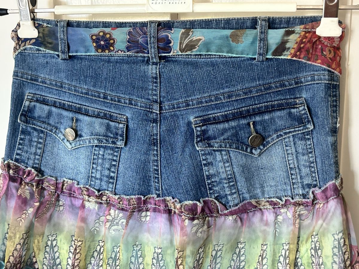 Röcke: Boho Chic Denim and Chiffon Skirt, Size 40 - Spring Ready! – Neu (gemäss Beschreibung) aus Zürich von Mistral61 5