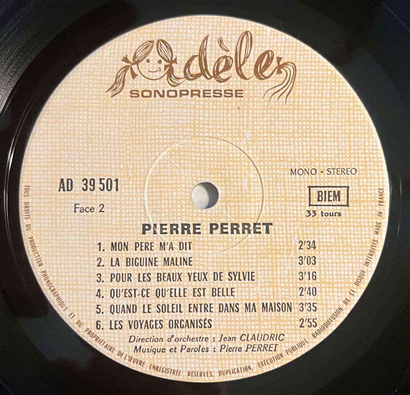 Dischi in vinile: PIERRE PERRET - CUVÉE 71 - 33 Tours – Usato da Bussigny venduto da vinyl-pas-cher 4