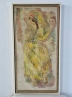 Grosses Original Gemälde Tänzerin – signiert, Vintage, 106cm