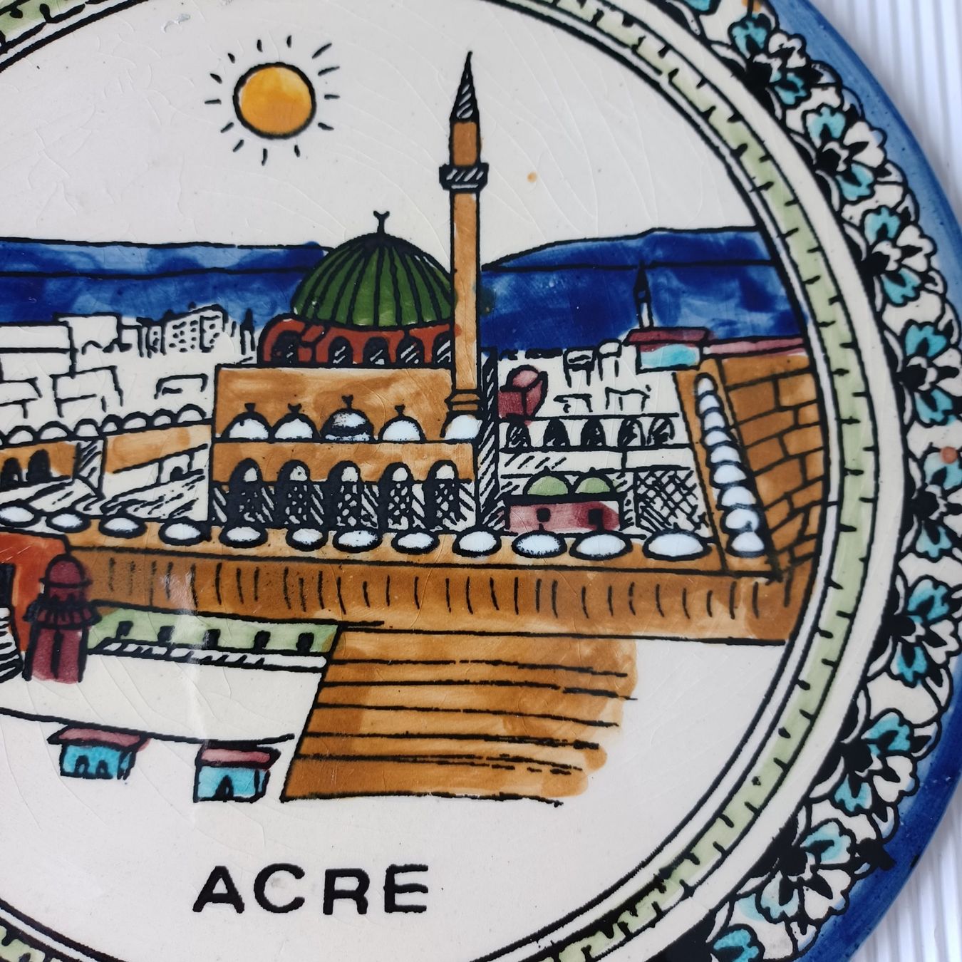 Piatti: TELLER. Moschee-Al-Jassar. Steinzeug-Glasiert-Bemalt. – Nuovo (secondo la descrizione) da Zürich venduto da Bellabo 5