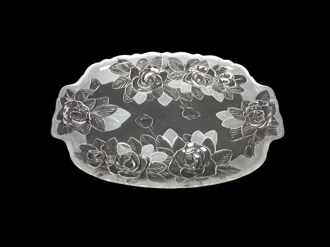Servierplatten: ICE ROSE Glasplatte – Gebraucht aus Hünenberg von Restwert_Zug 1