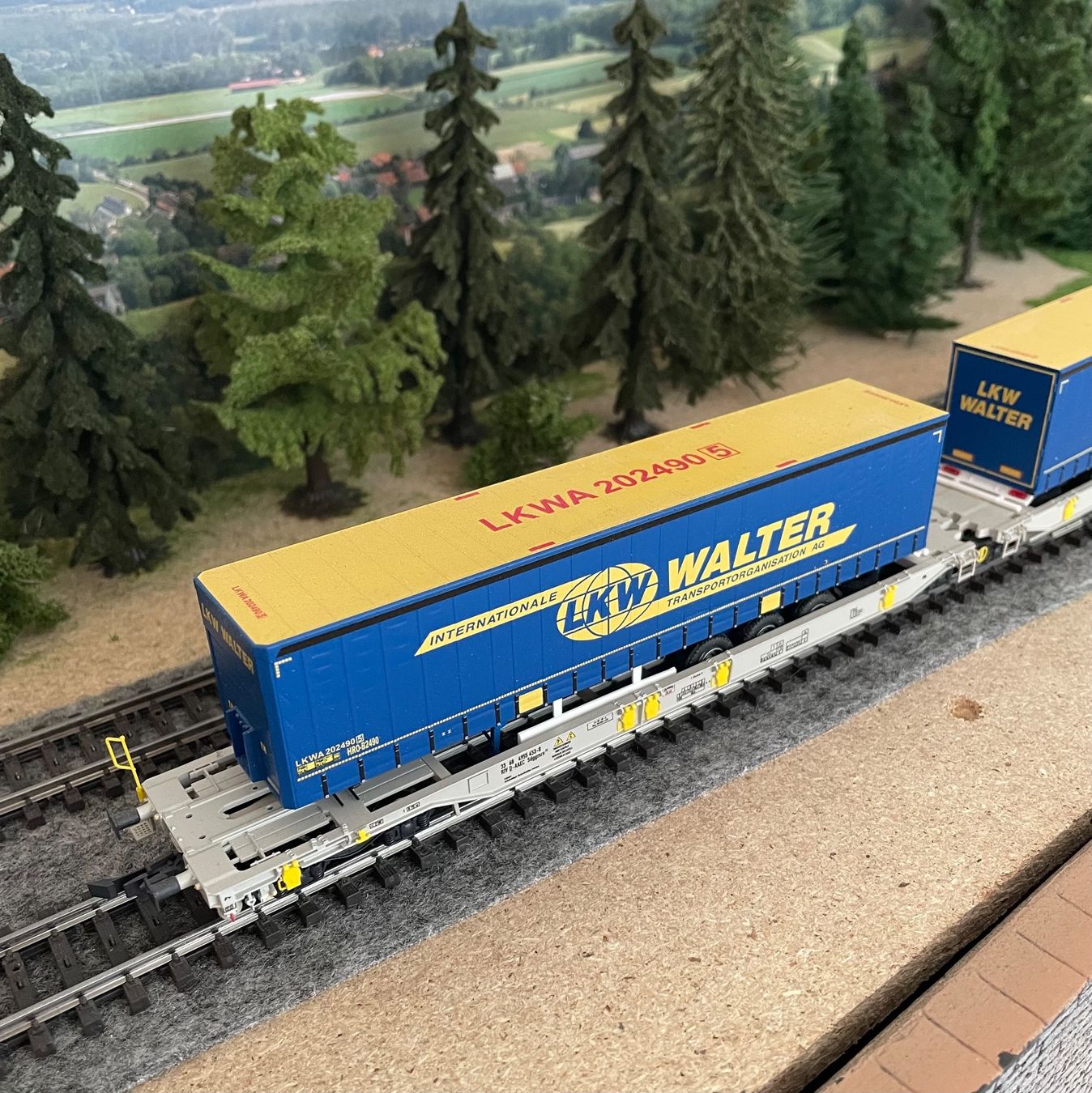 Roco Modellini di ferrovie: Roco 75905 Doppeltaschenwagen "LKW Walter" – Usato da Blumenstein venduto da Ritschi 2