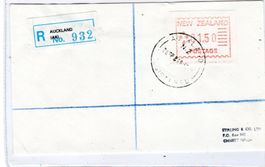 Neuseeland ATM Nr.1 auf Inland R-Brief !