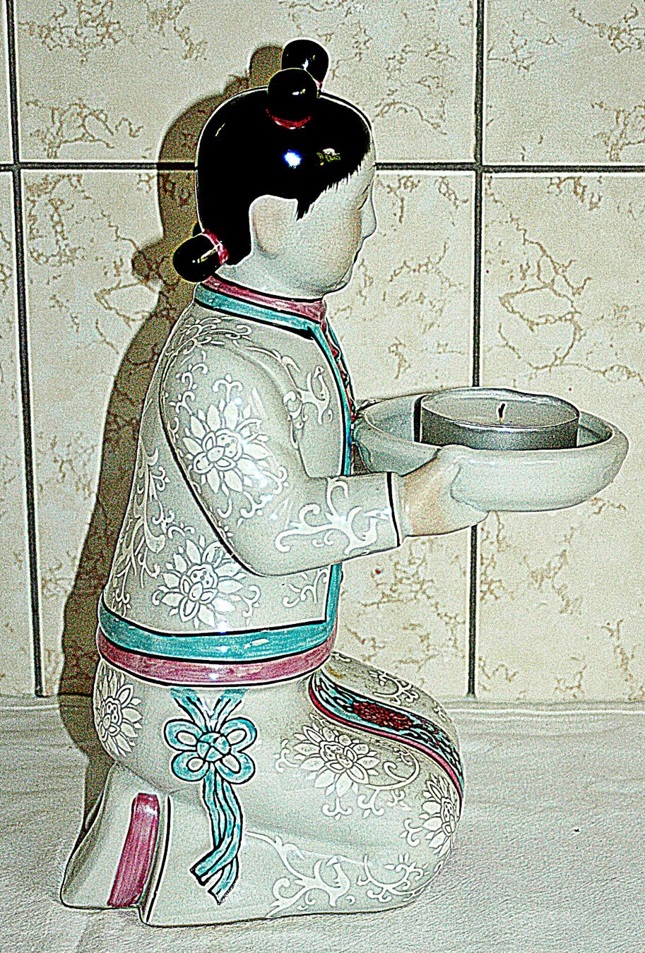 Sculture & Statue: Mongolische Tee-Licht Trägerin – Usato da Baar venduto da 2cvbaar 4