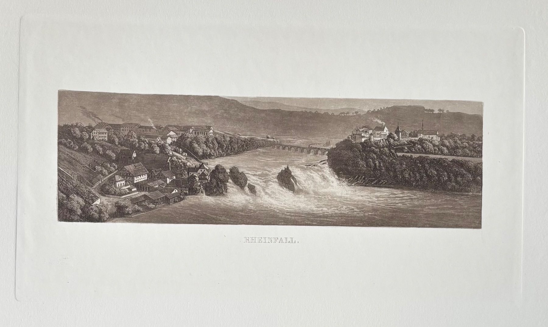 Cartoline postali: AQUATINTA  Radierung - Rheinfall – Usato da Frauenfeld venduto da Merk52