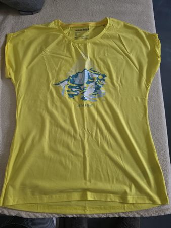 Mammut T-Shirt gelb, Grösse M mit Druck, NEU