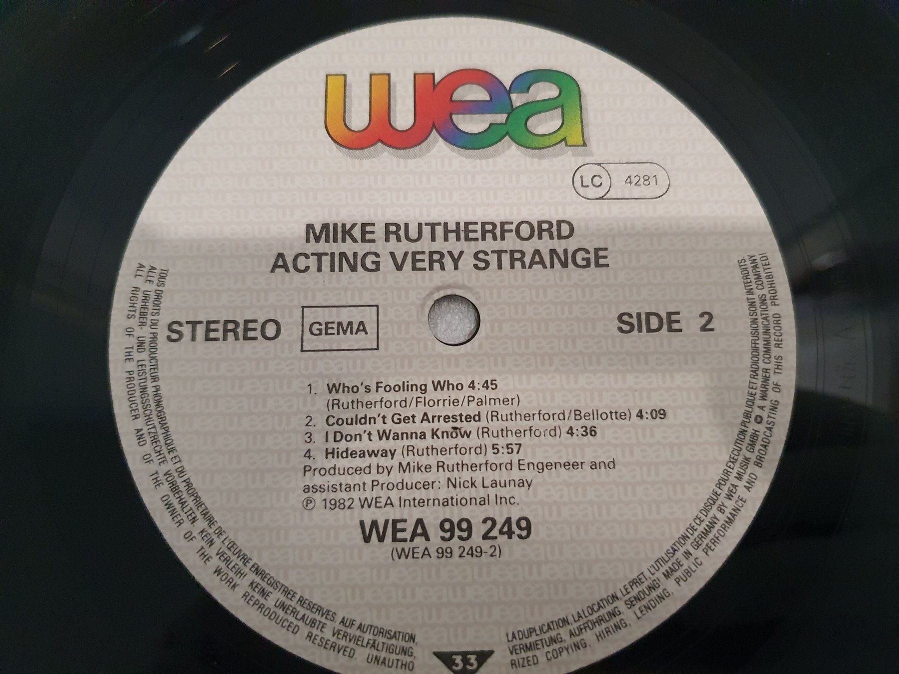 Schallplatten: Mike Rutherford – Acting Very Strange – Gebraucht aus Uster von Vinyl-Leidenschaft 5