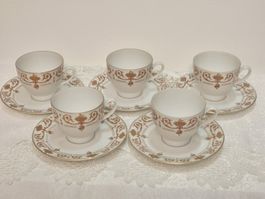 Vintage Bavaria Porcelain Tea Cups Set Gold Decor