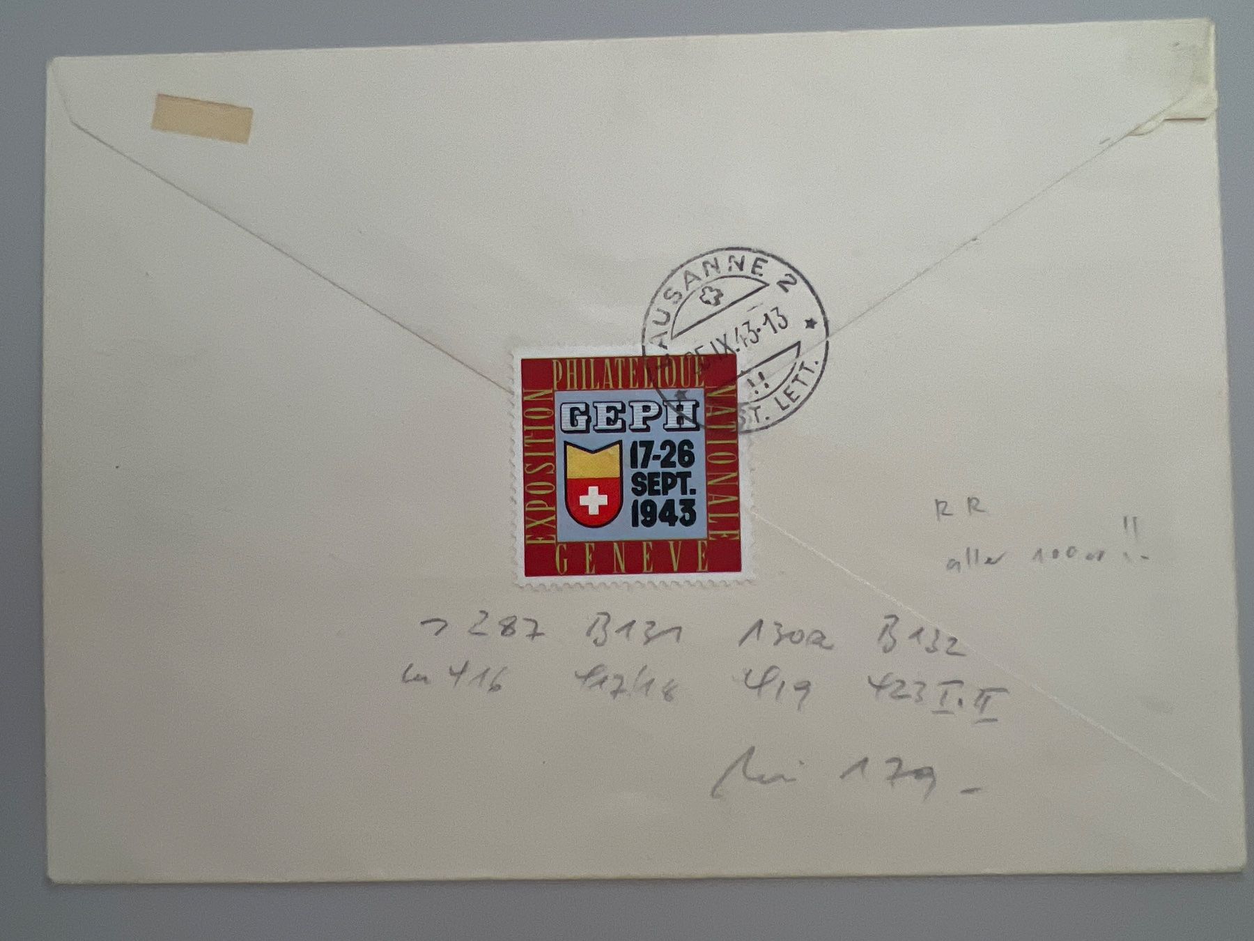 Tutti i francobolli: 1943 GEPH Genf Einges.Brief mit W12+13/W15+W17+18+258+ Vig. – Usato da Buchrain venduto da wmm 1
