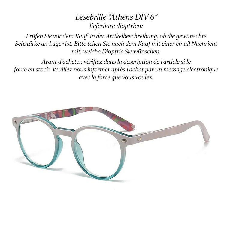 Occhiali & Lenti: Lesebrille Athens +1.5 +2.0 +2.5 – Nuovo e nell'imballaggio originale da Pfäffikon SZ venduto da ANNAPURNA8091
