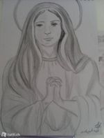 Portrait Maria Vergine Madonna disegno