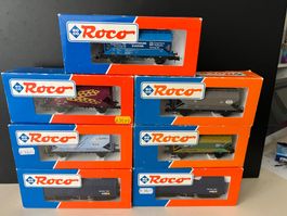 7 Diverse  Roco  Güterwagen HO WS