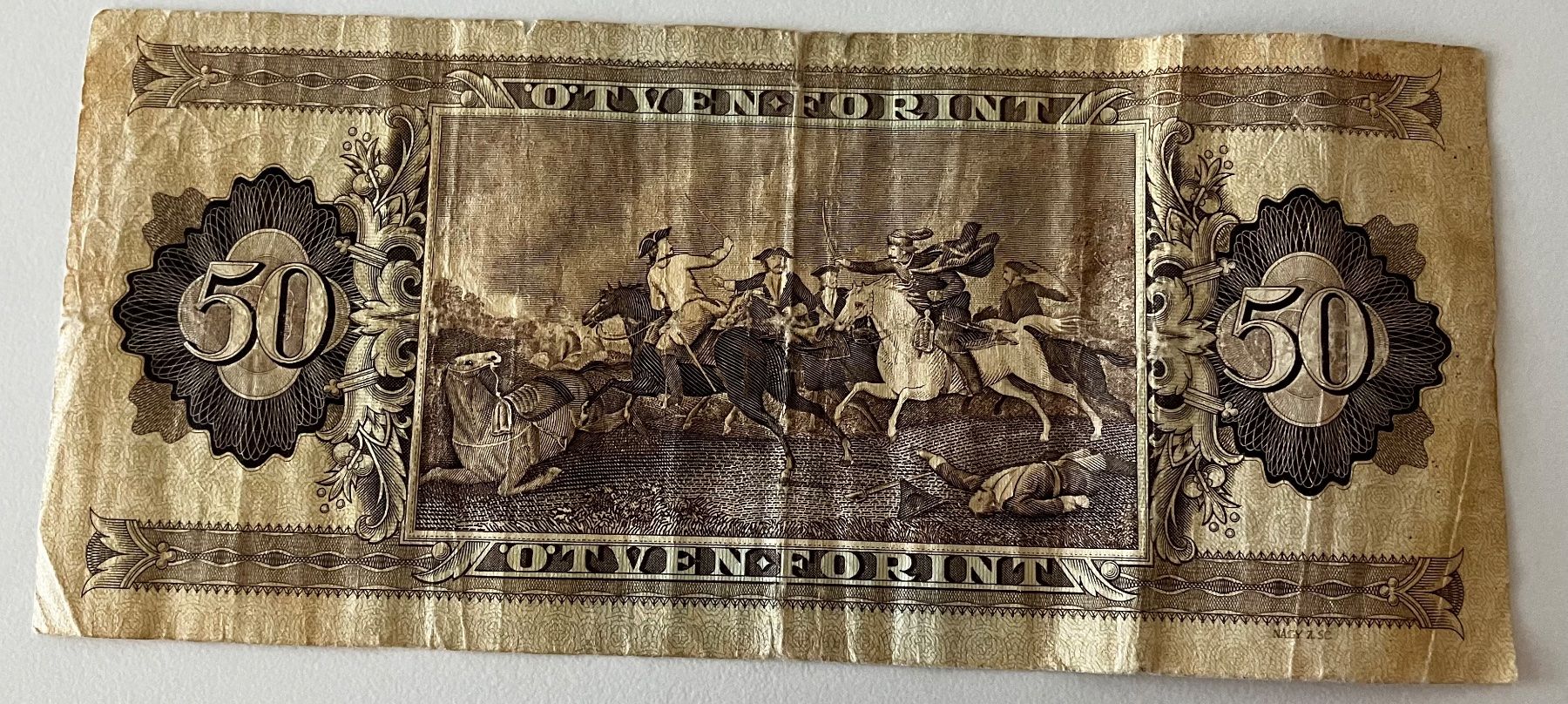 Banknoten: Ungarn 50 Forint 1989 – Gebraucht aus Algetshausen von Carrhard 1