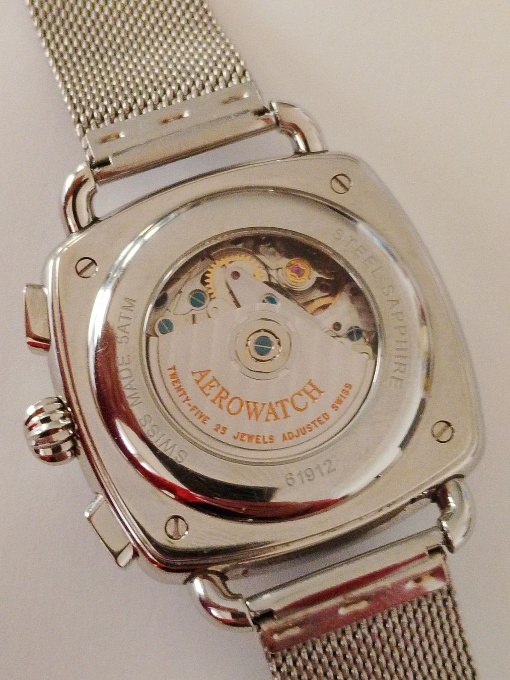 Aerowatch Uhren: Automatic Aerowatch 1942 cushion Chronograph valjoux 7750  – Gebraucht aus Biel/Bienne von Vintage-timearts 1