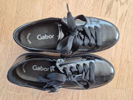 Gabor Lack Sneaker, Grösse 36 1/2, Schwarz, Top Zustand!