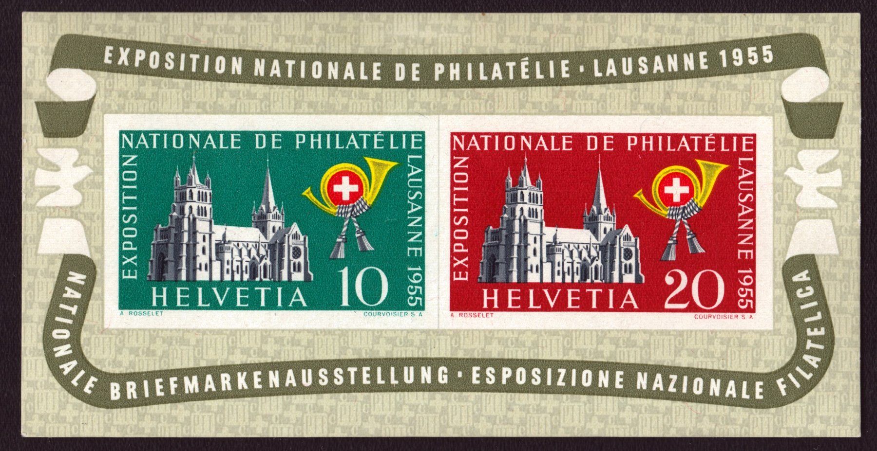 Tutti i francobolli: W35 1955 bloc neuf ** – Usato da Delémont venduto da Silte