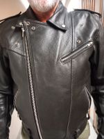 Motorrad Lederjacke Herren Schwarz Groesse XL 54-56